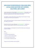WGU D236 PATHOPHYSIOLOGY FINAL EXAM 2026&vert;  ACTUAL EXAM QUESTIONS WITH VERIFIED  SOLUTIONS&vert; 100&percnt; SCORED 