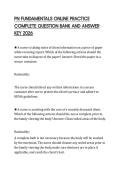 PN FUNDAMENTALS ONLINE PRACTICE COMPLETE QUESTION BANK AND ANSWER KEY 2026