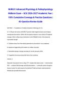 NUR631 Advanced Physiology & Pathophysiology Midterm Exam &ndash; GCU 2026-2027 Academic Year &vert; 100&percnt; Cumulative Coverage & Practice Questions &vert; 45-Question Review Guide