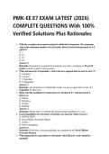 PMK-EE E7 EXAM LATEST &lpar;2026&rpar; COMPLETE QUESTIONS With 100&percnt; Verified Solutions Plus Rationales