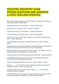 PEDIATRIC DENTISTRY EXAM REVIEW QUESTIONS AND ANSWERS &lpar;LATEST 2025-2026 UPDATES&rpar;