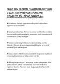 NU641 ADV CLINICAL PHARMACOLOGY QUIZ 2 2026 TEST PAPER QUESTIONS AND COMPLETE SOLUTIONS GRADED A&plus;