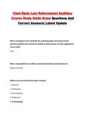 Clest Basic Law Enforcement Auxiliary Course Study Guide Exam Questions And Correct Answers&vert; Latest Update