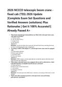 2026 NCCCO telescopic boom crane - fixed cab &lpar;TSS&rpar; 2026 Update &vert;Complete Exam Set Questions and Verified Answers &lpar;solutions&rpar; Plus Rationales &vert; Get It 100&percnt; Accurate&excl;&excl;&vert; Already Passed A&plus;