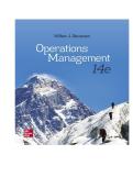 TEST BANK FOR Operations Management 14th Edition by William J Stevenson ISBN&colon; 978-1260238891 COMPLETE GUIDE ALL CHAPTERS COVERED 100&percnt; VERIFIED A&plus; GRADE ASSURED&excl;&excl;&excl;&excl;&excl;NEW LATEST UPDATE&excl;&excl;&excl;&excl;GUARANTEED PASS&excl;&excl;&excl;&excl;&excl;