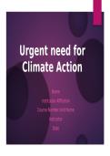 Urgent need for Climate Action