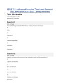 EDUC 701 &ndash; Advanced Learning Theory and Research Quiz&colon; Motivation 2026 &vert; 2027 Liberty University