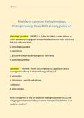 Final Exam Advanced Pathophysiology&comma;  Pathophysiology Finals 2026 already graded A&plus;