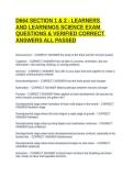 D664 SECTION 1 & 2 - LEARNERS AND LEARNINGS SCIENCE EXAM QUESTIONS & VERIFIED CORRECT ANSWERS ALL PASSED