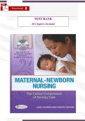 Maternal Newborn Nursing&colon; The Critical Components of Nursing Care &lpar;3rd Edition&comma; Durham & Chapman&rpar; &ndash; Verified Test Bank & Study Guide &lpar;All Chapters Included&rpar;