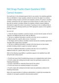 RAC Drugs Practice Exam Questions With Correct Answers