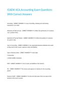 ICAEW ACA Accounting Exam Questions With Correct Answers