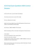 ACA Final Exam Questions With Correct Answers