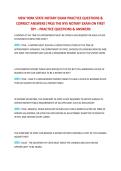 NEW YORK STATE NOTARY EXAM PRACTICE QUESTIONS & CORRECT ANSWERS&vert; PASS THE NYS NOTARY EXAM ON FIRST TRY &ndash; PRACTICE QUESTIONS & ANSWERS