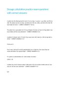 Dosage calculation practice exam questions with correct answers&period;