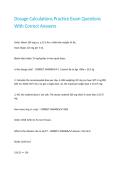 Dosage Calculations Practice Exam Questions With Correct Answers&period;