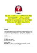 NR 547 CEA EXAM CHAMBERLAIN  UNIVERSITY &vert; ACTUAL EXAM  QUESTIONS AND CORRECT ANSWERS  WITH RATIONALES GRADED A&plus;  LATEST