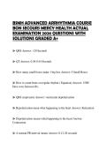 BSMH ADVANCED ARRHYTHMIA COURSE BON SECOURS MERCY HEALTH ACTUAL EXAMINATION 2026 QUESTIONS WITH SOLUTIONS GRADED A&plus;