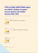 FTCE k-6 FINAL EVERYTHING subject area MATH &vert; Q-Bank &vert; Complete Accurate Quizzes with Verified Answers&vert; 2026 &vert; 2027&period;    