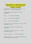 Medical Dosimetry Certification Study Guide  UPDATED ACTUAL QUESTIONS AND  CORRECT ANSWERS
