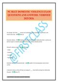 NC BLET DOMESTIC VIOLENCE EXAM QUESTIONS AND ANSWERS&period; VERIFIED 2025&sol;2026&period;