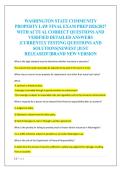 WASHINGTON STATE COMMUNITY  PROPERTY LAW FINAL EXAM PREP 2026&sol;2027  WITH ACTUAL CORRECT QUESTIONS AND  VERIFIED DETAILED ANSWERS  &vert;CURRENTLY TESTING QUESTIONS AND  SOLUTIONS&vert;NEWEST &vert;JUST  RELEASED&excl;&excl;&vert;BRAND NEW VERSION