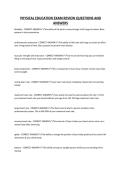 PHYSICAL EDUCATION EXAM REVIEW QUESTIONS AND ANSWERS