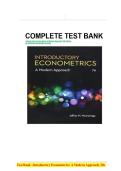 Test Bank &ndash;Introductory Econometrics&colon; A Modern Approach&comma; 5th Edition by Jeffrey M&period; Wooldridge With PERFECT SOLUTION AVAILABLE OF ALL CHAPTERS