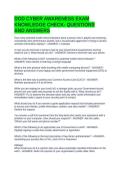 DOD CYBER AWARENESS EXAM KNOWLEDGE CHECK- QUESTIONS AND ANSWERS