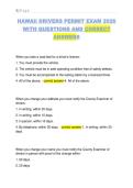HAWAII DRIVERS PERMIT EXAM 2026  WITH QUESTIONS AND CORRECT  ANSWERS