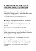 NUR 6521 MIDTERM TEST BANK 2021&sol;2022 QUESTIONS WITH ACCURATE ANSWERS