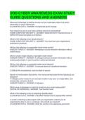 DOD CYBER AWARENESS EXAM STUDY GUIDE QUESTIONS AND ANSWERS