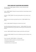 PSYCH 1000 UNIT 9 QUESTIONS AND ANSWERS