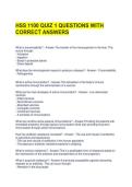 HSS 1100 QUIZ 1 QUESTIONS WITH CORRECT ANSWERS