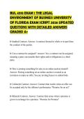 BUL 4310 EXAM 1 THE LEGAL ENVIRONMENT OF BUSINESS UNIVERSITY OF FLORIDA EXAM SCRIPT 2026 UPDATED QUESTIONS WITH DETAILED ANSWERS GRADED A&plus;