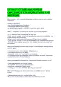 US NAVY CYBER AWARENESS CHALLENGE EXAM QUESTIONS AND ANSWERS
