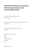 WGU D391 Healthcare Ecosystems Explore &ndash; New Study Guide & Practice Questions