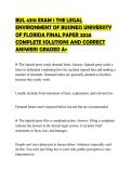 BUL 4310 EXAM 1 THE LEGAL ENVIRONMENT OF BUSINESS UNIVERSITY OF FLORIDA FINAL PAPER 2026 COMPLETE SOLUTIONS AND CORRECT ANSWERS GRADED A&plus;
