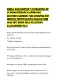 BURNS AND GROVES THE PRACTICE OF NURSING RESEARCH APPRAISAL SYNTHESIS GENERATION EVIDENCE 8TH EDITION CERTIFICATION EVALUATION 2026 TEST BANK FULL SOLUTIONS GUARANTEED PASS