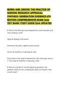 BURNS AND GROVES THE PRACTICE OF NURSING RESEARCH APPRAISAL SYNTHESIS GENERATION EVIDENCE 8TH EDITION COMPREHENSIVE EXAM 2026 TEST BANK STUDY GUIDE Q&A UPDATED