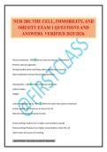 NUR 280&colon; THE CELL&comma; IMMOBILITY&comma; AND OBESITY EXAM 1 QUESTIONS AND ANSWERS&period; VERIFIED 2025&sol;2026&period;