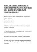 BURNS AND GROVES THE PRACTICE OF NURSING RESEARCH PRACTICE STUDY GUIDE 2026 QUESTIONS WITH COMPLETE SOLUTIONS GRADED A&plus;