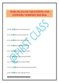 NURS 301 EXAM 3 QUESTIONS AND ANSWERS&period; VERIFIED 2025&sol;2026&period;