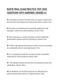 BUS110 FINAL EXAM PRACTICE TEST 2026 QUESTIONS WITH ANSWERS GRADED A&plus;