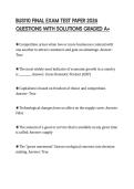 BUS110 FINAL EXAM TEST PAPER 2026 QUESTIONS WITH SOLUTIONS GRADED A&plus;