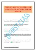 NURS 4127 MASTERY DIASTER EXAM QUESTIONS AND ANSWERS&period; VERIFIED 2025&sol;2026&period;