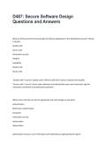 D487 Secure Software Design &ndash; Complete Study Guide & Practice Questions