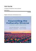 TEST BANK FOR Counseling the Culturally Diverse&colon; Theory and Practice 9th Edition by Derald Wing Sue &comma; ISBN&colon; 9781119861904 Chapter 1-26&comma; Answers with Rationales &vert;All Chapters Verified&vert; Guide A&plus; 