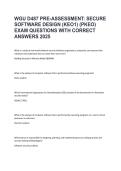 WGU D487 Secure Software Design &ndash; Pre-Assessment &lpar;KEO1 &sol; PKEO&rpar; Study Guide & Practice Questions