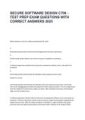 Secure Software Design C706 &ndash; Test Prep Exam Questions & Study Guide